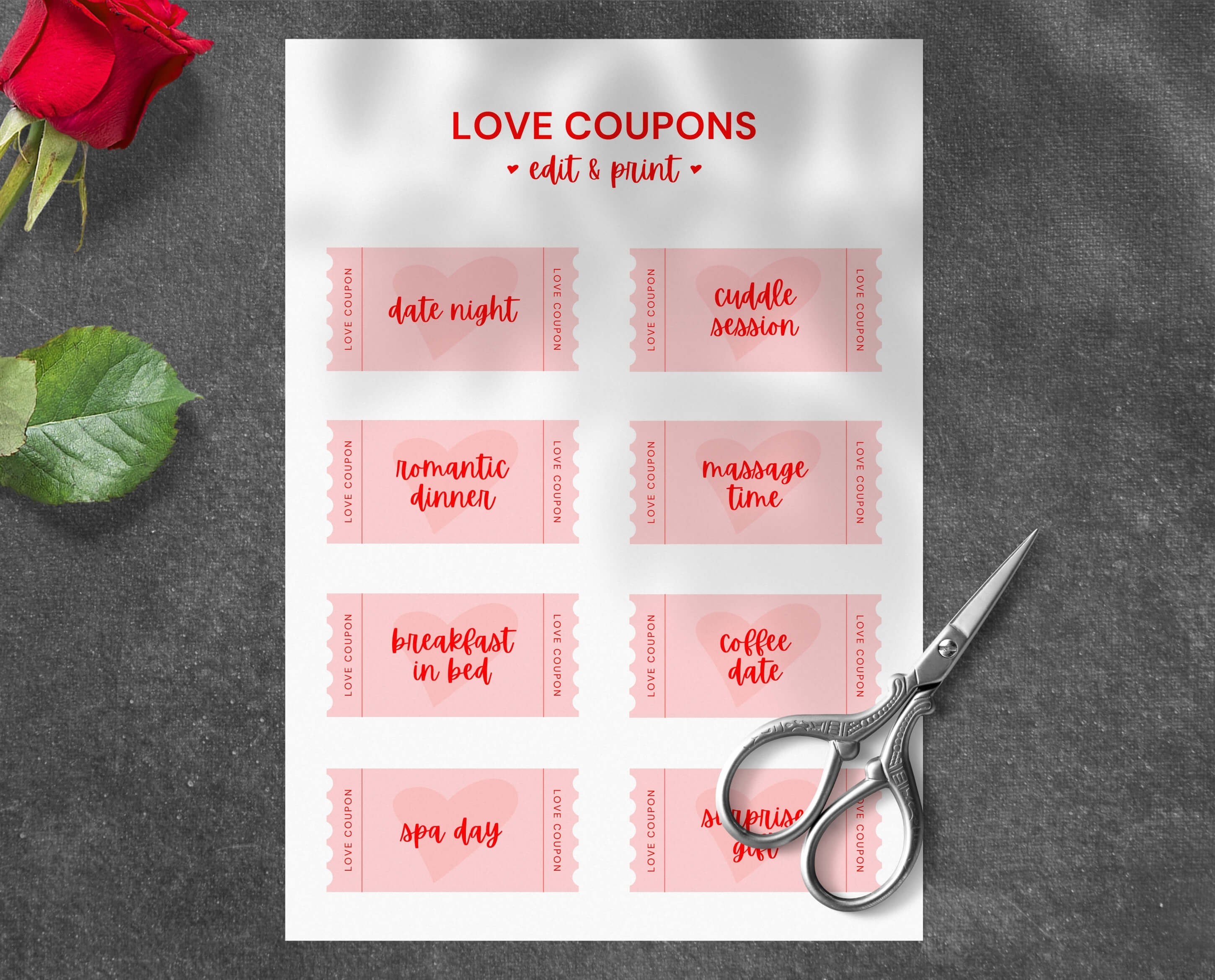 Editable & Printable Love Coupon Template